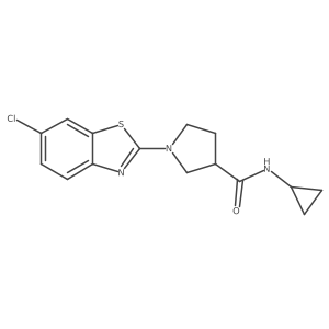 1-(6-chloro-1,3-benzothiazol-2-yl)-N-cyclopropylpyrrolidine-3-carboxamide Structure