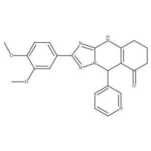2-(3,4-dimethoxyphenyl)-9-(pyridin-3-yl)-5,6,7,9-tetrahydro-[1,2,4]triazolo[5,1-b]quinazolin-8(4H)-one结构式