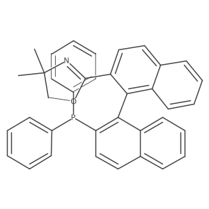 (R)-2-(2'-(Diphenylphosphanyl)-[1,1'-binaphthalen]-2-yl)-4,4-dimethyl-4,5-dihydrooxazole结构式