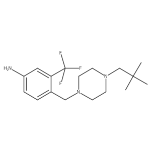 4-[4-(2,2-Dimethyl-propyl)-piperazin-1-ylmethyl]-3-trifluoromethyl-phenylamine结构式