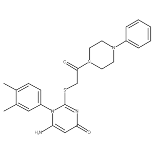6-Amino-1-(3,4-dimethylphenyl)-2-{[2-oxo-2-(4-phenylpiperazin-1-yl)ethyl]sulfanyl}-1,4-dihydropyrimidin-4-one结构式