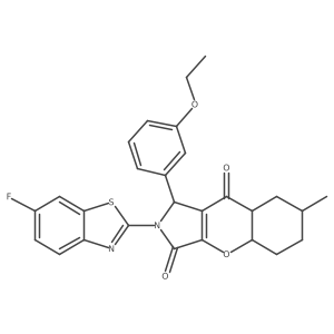 1-(3-ethoxyphenyl)-2-(6-fluoro-1,3-benzothiazol-2-yl)-7-methyl-4a,5,6,7,8,8a-hexahydro-1H-chromeno[2,3-c]pyrrole-3,9-dione Structure