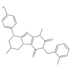 9-(4-bromophenyl)-1,7-dimethyl-3-(2-methylbenzyl)-6,7,8,9-tetrahydropyrimido[2,1-f]purine-2,4(1H,3H)-dione Structure