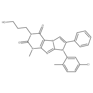 8-(5-Chloro-2-methylphenyl)-3-(3-hydroxypropyl)-1-methyl-7-phenyl-1,3,5-trihyd ro-4-imidazolino[1,2-h]purine-2,4-dione Structure