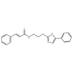 (E)-3-phenyl-N-[2-[(5-phenyl-1H-imidazol-2-yl)sulfanyl]ethyl]prop-2-enamide结构式