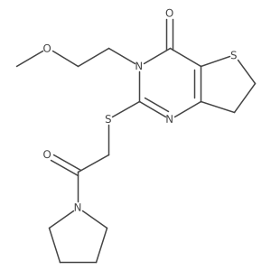 3-(2-methoxyethyl)-2-{[2-oxo-2-(pyrrolidin-1-yl)ethyl]sulfanyl}-3H,4H,6H,7H-thieno[3,2-d]pyrimidin-4-one结构式