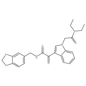 2-[3-({[(2H-1,3-benzodioxol-5-yl)methyl]carbamoyl}carbonyl)-1H-indol-1-yl]-N,N-diethylacetamide结构式