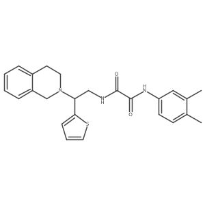 N1-(2-(3,4-dihydroisoquinolin-2(1H)-yl)-2-(thiophen-2-yl)ethyl)-N2-(3,4-dimethylphenyl)oxalamide结构式