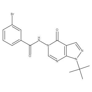 3-bromo-N-(1-(tert-butyl)-4-oxo-1H-pyrazolo[3,4-d]pyrimidin-5(4H)-yl)benzamide Structure