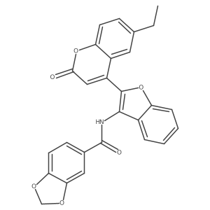 N-[2-(6-ethyl-2-oxo-2H-chromen-4-yl)-1-benzofuran-3-yl]-1,3-benzodioxole-5-carboxamide Structure