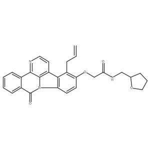 2-[(4-allyl-9-oxo-9H-benzo[c]indolo[3,2,1-ij][1,5]naphthyridin-5-yl)oxy]-N-(tetrahydro-2-furanylmethyl)acetamide Structure