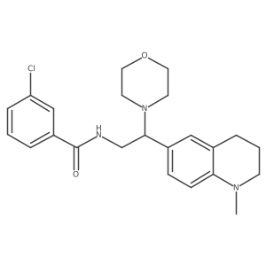 3-chloro-N-(2-(1-methyl-1,2,3,4-tetrahydroquinolin-6-yl)-2-morpholinoethyl)benzamide结构式