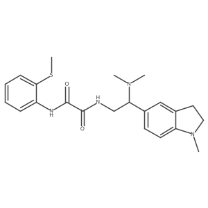 N1-(2-(dimethylamino)-2-(1-methylindolin-5-yl)ethyl)-N2-(2-(methylthio)phenyl)oxalamide结构式