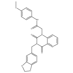 2-{3-[(2H-1,3-benzodioxol-5-yl)methyl]-2,4-dioxo-1H,2H,3H,4H-pyrido[3,2-d]pyrimidin-1-yl}-N-(4-methoxyphenyl)acetamide结构式