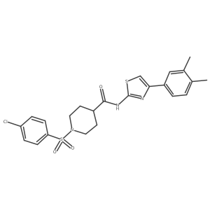 1-((4-chlorophenyl)sulfonyl)-N-(4-(3,4-dimethylphenyl)thiazol-2-yl)piperidine-4-carboxamide Structure