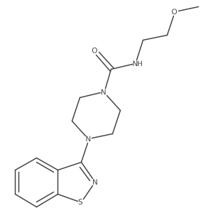 4-(1,2-benzothiazol-3-yl)-N-(2-methoxyethyl)piperazine-1-carboxamide结构式