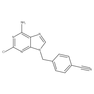 4-((6-Amino-2-chloro-9h-purin-9-yl)methyl)benzonitrile Structure
