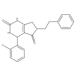 4-(2-fluorophenyl)-6-phenethyl-3,4,6,7-tetrahydro-1H-pyrrolo[3,4-d]pyrimidine-2,5-dione Structure