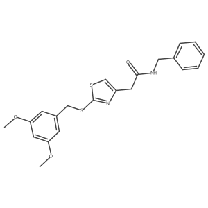 N-benzyl-2-(2-((3,5-dimethoxybenzyl)thio)thiazol-4-yl)acetamide Structure