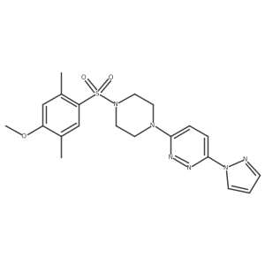 3-(4-((4-methoxy-2,5-dimethylphenyl)sulfonyl)piperazin-1-yl)-6-(1H-pyrazol-1-yl)pyridazine结构式