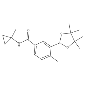 4-Methyl-N-(1-methylcyclopropyl)-3-(4,4,5,5-tetramethyl-1,3,2-dioxaborolan-2-yl)benzamide结构式