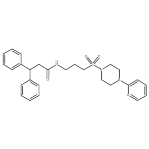 3,3-diphenyl-N-(3-((4-(pyridin-2-yl)piperazin-1-yl)sulfonyl)propyl)propanamide结构式