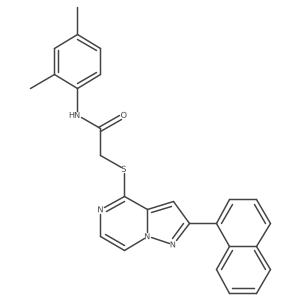 N-(2,4-dimethylphenyl)-2-{[2-(naphthalen-1-yl)pyrazolo[1,5-a]pyrazin-4-yl]sulfanyl}acetamide结构式