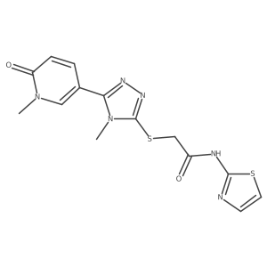 2-{[4-methyl-5-(1-methyl-6-oxo-1,6-dihydropyridin-3-yl)-4H-1,2,4-triazol-3-yl]sulfanyl}-N-(1,3-thiazol-2-yl)acetamide Structure