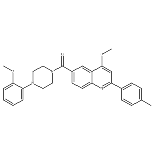 (4-Methoxy-2-(p-tolyl)quinolin-6-yl)(4-(2-methoxyphenyl)piperazin-1-yl)methanone Structure