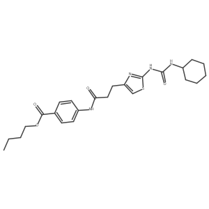 Butyl 4-(3-(2-(3-cyclohexylureido)thiazol-4-yl)propanamido)benzoate结构式