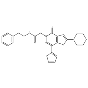 2-(7-(furan-2-yl)-4-oxo-2-(piperidin-1-yl)thiazolo[4,5-d]pyridazin-5(4H)-yl)-N-phenethylacetamide Structure