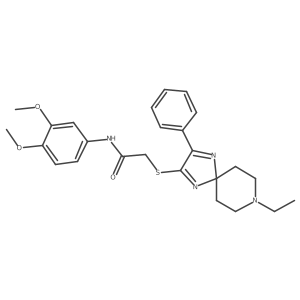 N-(3,4-dimethoxyphenyl)-2-((8-ethyl-3-phenyl-1,4,8-triazaspiro[4.5]deca-1,3-dien-2-yl)thio)acetamide结构式