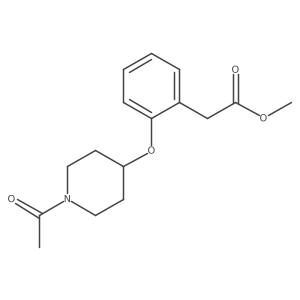 [2-(1-Acetyl-piperidin-4-yloxy)-phenyl]acetic acid methyl ester结构式