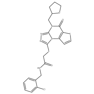 N-(2-Chlorobenzyl)-2-{[5-oxo-4-(tetrahydro-2-furanylmethyl)-4,5-dihydrothieno[2,3-E][1,2,4]triazolo[4,3-A]pyrimidin-1-YL]sulfanyl}acetamide结构式