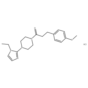 1-(4-(1-ethyl-1H-imidazol-2-yl)piperazin-1-yl)-3-(4-methoxyphenyl)propan-1-one hydrochloride结构式