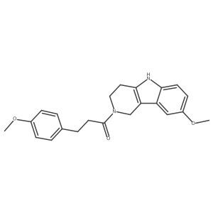 3-(4-methoxyphenyl)-1-(8-methoxy-1,3,4,5-tetrahydro-2H-pyrido[4,3-b]indol-2-yl)propan-1-one结构式