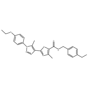 2-(1-(4-ethoxyphenyl)-5-methyl-1H-1,2,3-triazol-4-yl)-N-(4-ethylbenzyl)-4-methylthiazole-5-carboxamide结构式