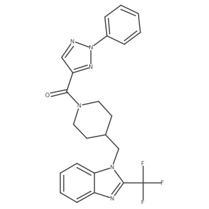 1-{[1-(2-phenyl-2H-1,2,3-triazole-4-carbonyl)piperidin-4-yl]methyl}-2-(trifluoromethyl)-1H-1,3-benzodiazole Structure