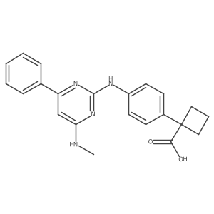 1-[4-(4-Methylamino-6-phenyl-pyrimidin-2-ylamino)-phenyl]-cyclobutanecarboxylic acid Structure