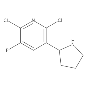 2,6-Dichloro-3-fluoro-5-(pyrrolidin-2-yl)pyridine结构式