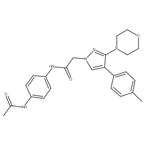 N-(4-acetamidophenyl)-2-(3-morpholino-4-(p-tolyl)-1H-pyrazol-1-yl)acetamide结构式