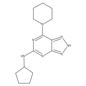 N-cyclopentyl-7-(piperidin-1-yl)-3H-[1,2,3]triazolo[4,5-d]pyrimidin-5-amine结构式
