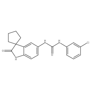 1-(3-Chlorophenyl)-3-(2'-oxospiro[cyclopentane-1,3'-indolin]-5'-yl)urea Structure
