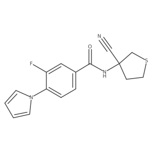 N-(3-cyanothiolan-3-yl)-3-fluoro-4-(1H-pyrrol-1-yl)benzamide结构式