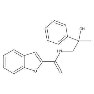 N-(2-hydroxy-2-phenylpropyl)benzofuran-2-carboxamide结构式