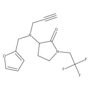 3-{[(Furan-2-yl)methyl](prop-2-yn-1-yl)amino}-1-(2,2,2-trifluoroethyl)pyrrolidin-2-one结构式