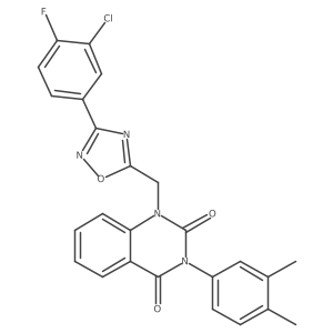 1-((3-(3-chloro-4-fluorophenyl)-1,2,4-oxadiazol-5-yl)methyl)-3-(3,4-dimethylphenyl)quinazoline-2,4(1H,3H)-dione结构式