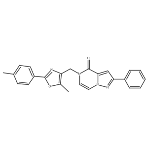 5-((5-methyl-2-(p-tolyl)oxazol-4-yl)methyl)-2-phenylpyrazolo[1,5-a]pyrazin-4(5H)-one Structure