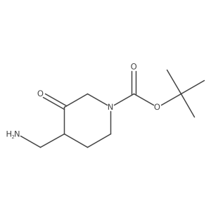 Tert-butyl 4-(aminomethyl)-3-oxopiperidine-1-carboxylate结构式