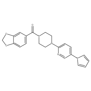(4-(6-(1H-pyrrol-1-yl)pyridazin-3-yl)piperazin-1-yl)(benzo[d][1,3]dioxol-5-yl)methanone Structure